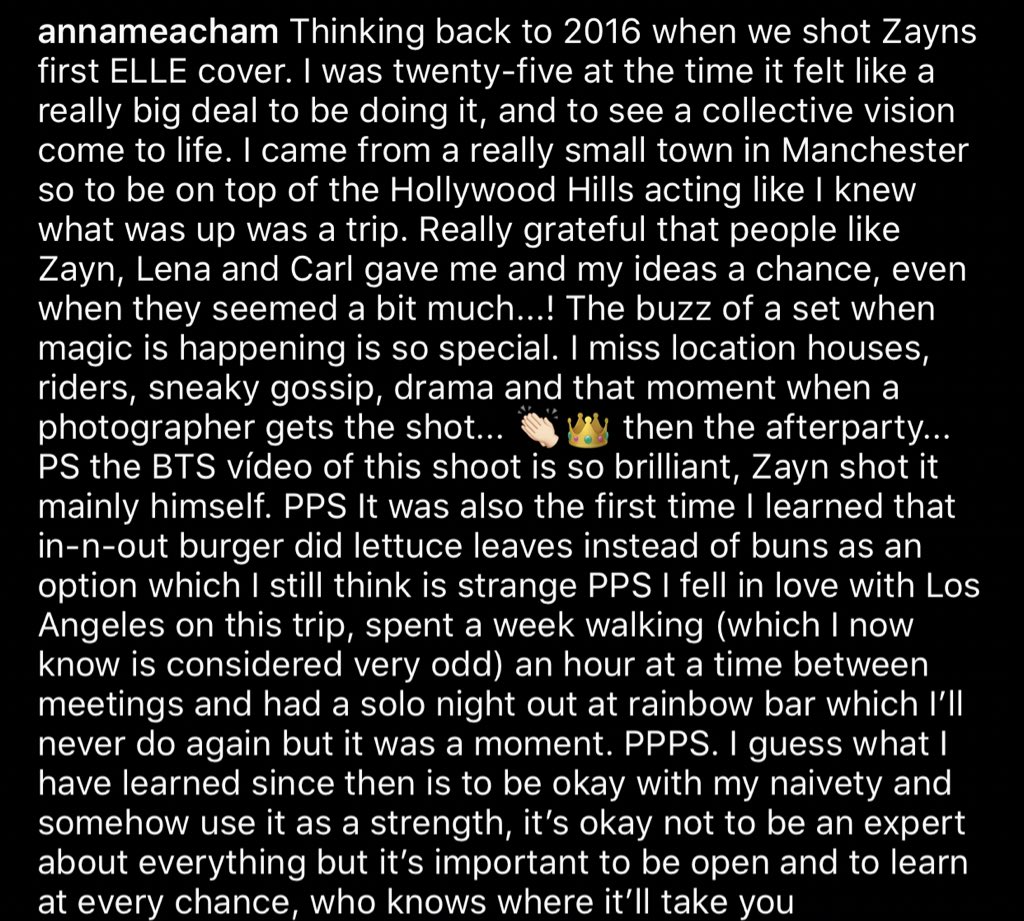 TheZiamNews's tweet photo. #IG | annmeacham : Thinking back to 2016 when we shot Zayns first ELLE cover. I was twenty-five at the time it felt like a really big deal to be doing it, and to see a collective vision come to life. It is so brilliant, Zayn shot it mainly himself. https://t.co/WdEDXHuNpw
