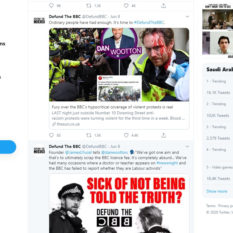 6/ In terms of discourse, they try to evoke populism with absolutely no evidence. Saying things like "Ordinary people are sick of" and claiming to know the "truth". Hardly surprising considering they retweet the EU, who brand the BBC "the hard left's chief propoganda organ"