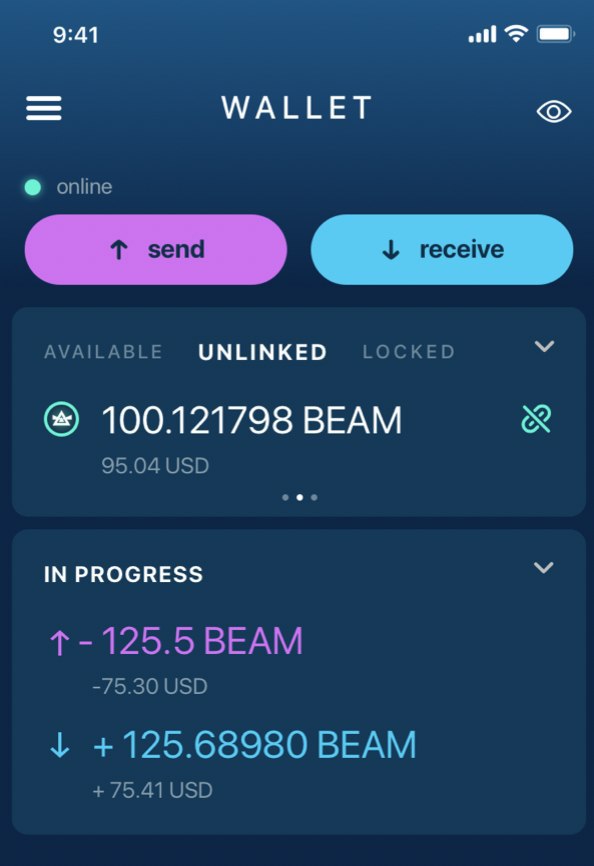 lucky_Beamer's tweet photo. leaked screen from #beamdesigns #beam #lelantus_MW #ios now circulating web...😍#unlinkedfundsonly $beam https://t.co/BMhIVOA3E9