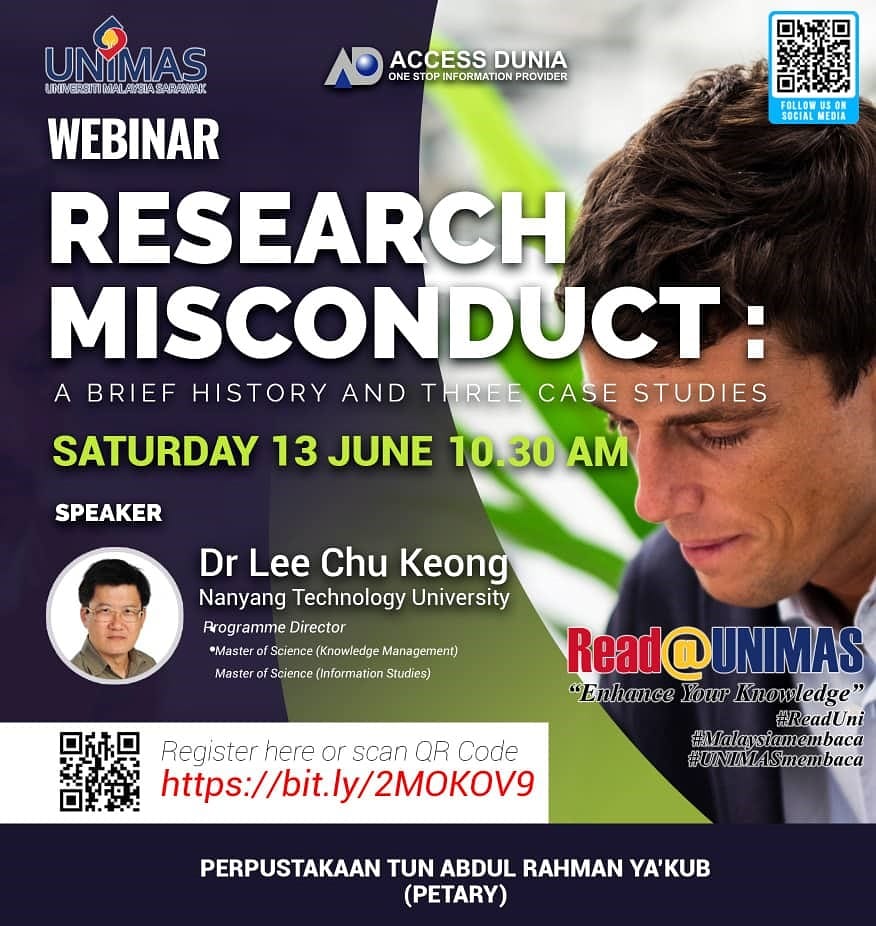 CAISUNIMAS's tweet photo. Join Access Dunia Webinar - Research Misconduct : A Brief History and Three Case Studies TOMORROW at 10.30am. 

👇To register, please refer the links provided below👇 https://t.co/epbXfRKorv