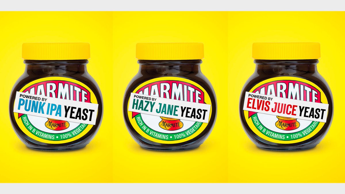 JamesBWatt's tweet photo. Our friends at @marmite are struggling to get yeast.

We @BrewDog have offered to help. For free.

But which yeast should we give them?

Punk IPA, Hazy Jane or Elvis Juice? https://t.co/HRYZHCCkw8