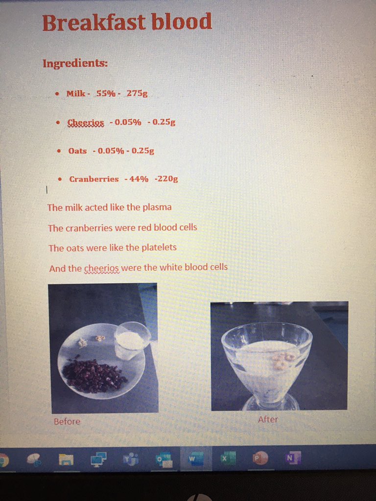 PSalter_PE's tweet photo. Great way of representing the different components of blood. Well done Toby #howdidittaste @HonitonCC https://t.co/9OQstcud9m