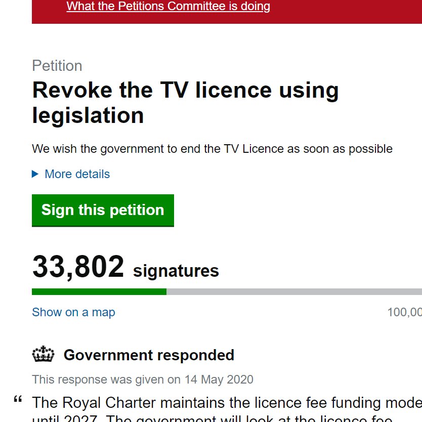 9/ Finally, they keep bragging about 66000 followers in a week, when only 33,800 people have signed their petition to "revoke the BBC license using legislation". Makes me wonder who is actually following them....