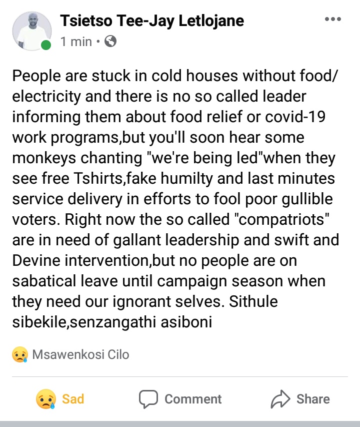 Smallb_Haikabi's tweet photo. Our government has failed us smh 🤦‍♂️,Electricity goes off from early hours in the morning and come back when elderly people, kids &amp; everyone are sleeping..what do they expect us to use to cook?this is really bullshit(sorry to use the word) but there's nothing we can do. https://t.co/vcSwVwtucN