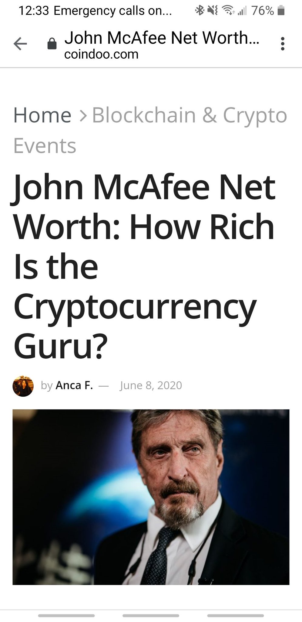 photo John Mcafee Net Worth Cryptocurrency twitter