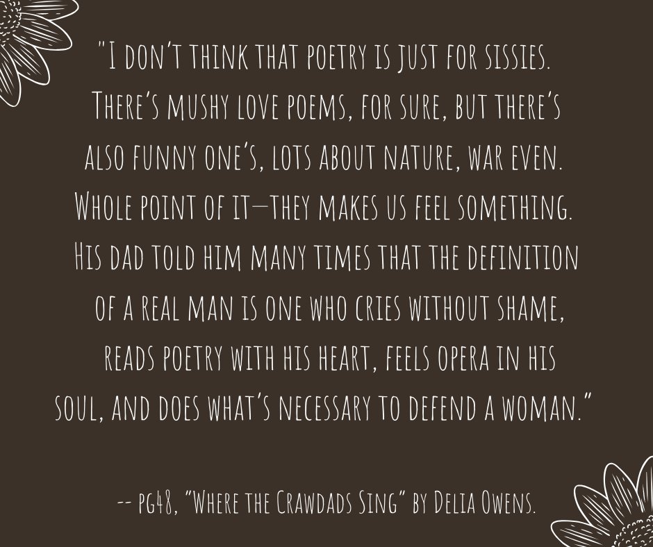 Larry Yoke On Twitter: "Do You Have A Favorite Quote From A Book That Moved  You? Mine Comes From “Where The Crawdads Sing” By Delia Owens. #Ff #Poll  #Followfriday #Readmore #Writerslift #Books # Larry Yoke On Twitter: "Do You Have A Favorite Quote From A Book That Moved  You? Mine Comes From “Where The Crawdads Sing” By Delia Owens. #Ff #Poll  #Followfriday #Readmore #Writerslift #Books #