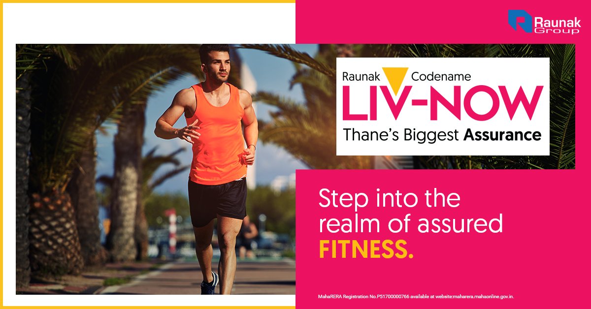 RaunakGroup's tweet photo. Commit to a healthier tomorrow with the perfect jogging area right beside your new home at Raunak Codename Liv-Now!
Call us on 02268504215 or visit https://t.co/0MTtm9HV5R to know more!
#RealEstatesBiggestASSURANCE #ReadyToMoveInHomes #RaunakGroup #AddRaunakToYourLife https://t.co/rFC1kSdrWF