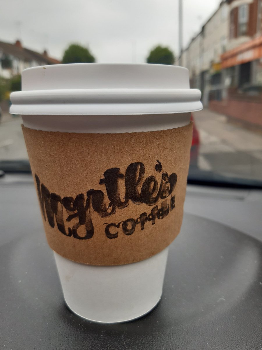 IanGunslinger's tweet photo. @myrtles_coffee 
First coffee since lockdown together with superb blueberry flapjack. Well done guys 👍 https://t.co/ZPgOkTqCB8