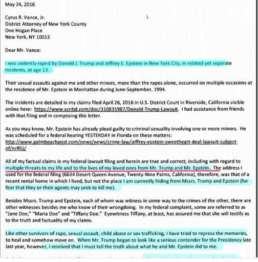 Sbengler's tweet photo. @AskSuSu @cm_merlin @Rosie @JoeBiden No but Trump was accused of rape in sworn affidavits by 3 women before Judge Ronnie Abrams SDNY
#trumpEpstein rape case withdrawn 11/4/16 due to threats. Plaintiff + eyewitness stat Maria12 disappeared & Trump threatened to do the same to them.
#MobsterPOTUS is a liar & traitor https://t.co/GROikZ5tsg