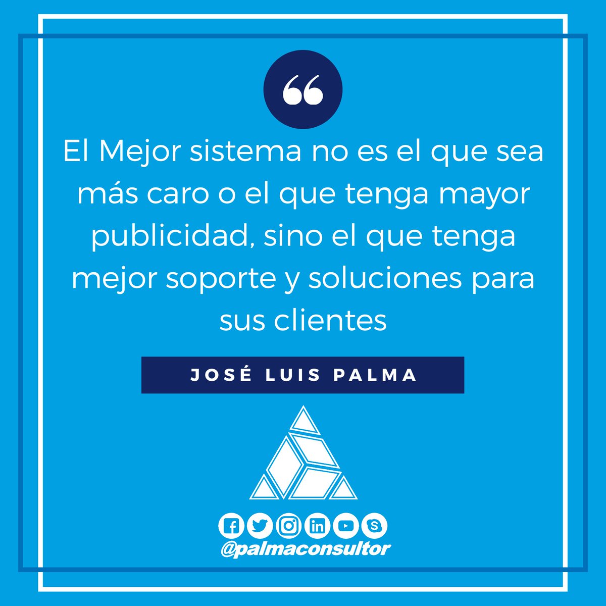 palmaconsultor's tweet photo. "El Mejor sistema no es el que sea más caro o el que tenga mayor publicidad, sino el que tenga mejor soporte y soluciones para sus clientes" #JoseLuisPalma
#SISTEMA #Administrativo #Palma #PalmaConsultor #PalmaGroup #GrupoPalma #TeamPalma #EquipoPalma #Barquisimeto #Lara #Vzla https://t.co/8m4jwaDIwd