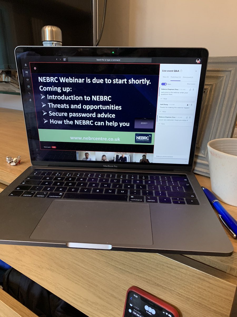 RChapmanSYP's tweet photo. About to go live on NEBRC first webinar! Excited!#CyberSecurity #NEBRC @MandyHL_BRIM @DerbysPoliceCC https://t.co/cf1TgKyTbG