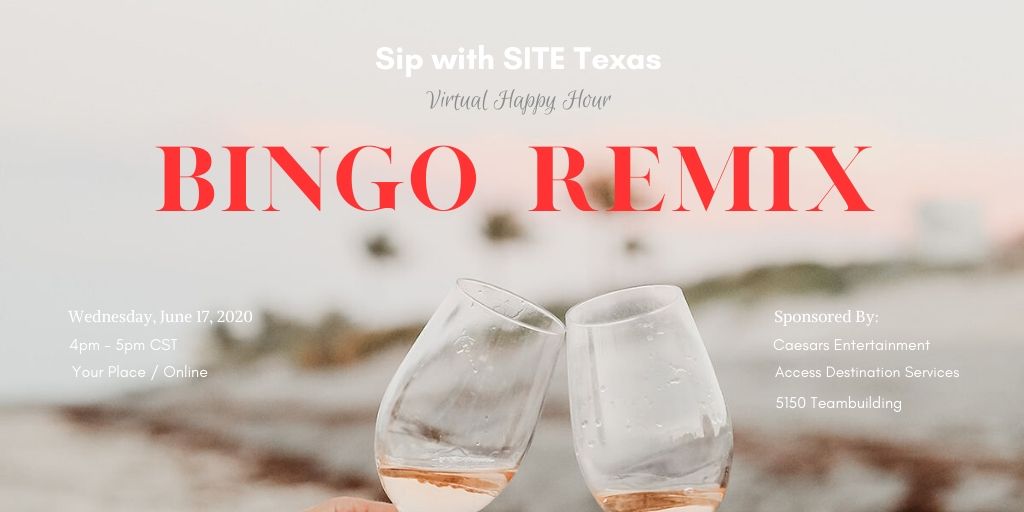 sitetexas's tweet photo. Can't make it to Vegas this week? Join SITE Texas virtually, Wed, June 17th, 4:00pm-5:00pm CST and bring your competitive spirit because it's GAME ON, Baby! Thanks to #CaesarsEntertainment #AccessDMC &amp; #5150Teambuilding https://t.co/P98qhB4r6d  #SITETexas #siteunite #SITEstrong https://t.co/pXl3QbrgQW