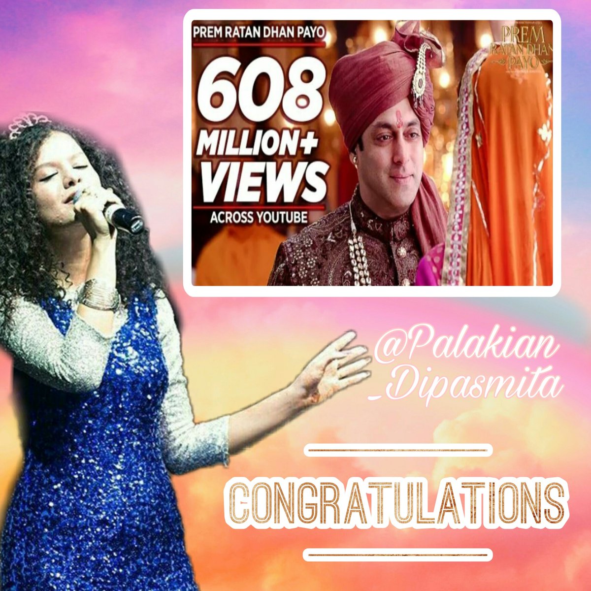 DipasmitaDey3's tweet photo. Heartiest congratulations @palakmuchhal3 didi for crossing 600million views across youTube for #prdptitletrack 
#600MillionViewsOnPrdpTitleTrack
#editsforpalak di
#Luvupalak didi alot
#palakianForever
#prdpcrosses600millionviews https://t.co/UizeqfyyOT