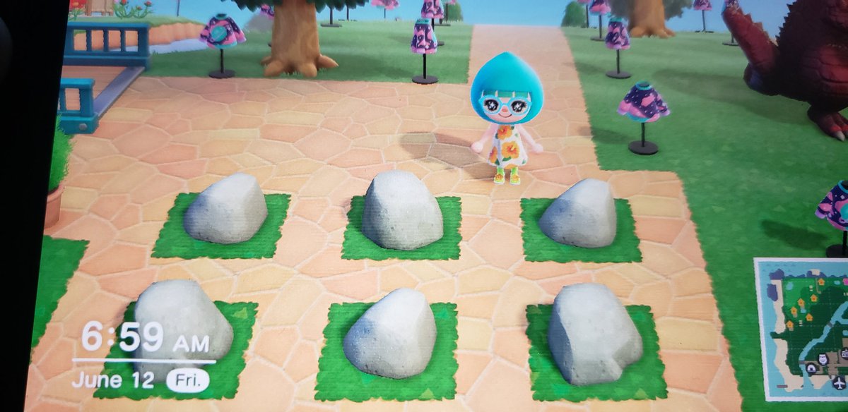 duckopolis's tweet photo. I did it! 3 weeks later I have my rocks moved! #acnh #acnhrocks #movingrocks #AnimalCrossingNewHorizons https://t.co/3jEAoKU7n3