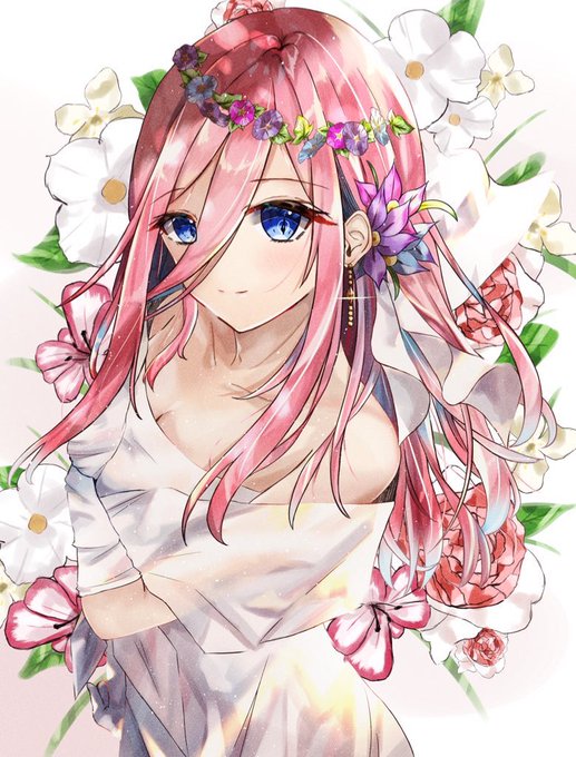 A-toraさんがTwitterに投稿した中野三玖(五等分の花嫁)のイラスト。