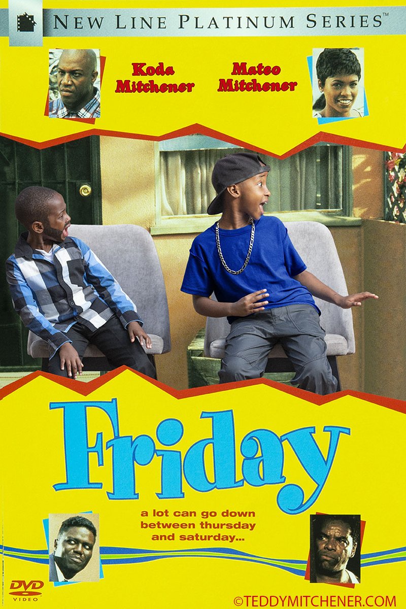 TeddyMitchener's tweet photo. It's been a long couple of weeks but let us all take a collective breath &amp; #TGIF #Covid19project #MovieCovers #FatherSons #Friday #conceptphotography #portraitphotography #IceCube #ChrisTucker #JohnWitherspoon #BernieMac #NiaLong #TinyZeusListerJr #ReginaKing #NewLineProductions https://t.co/X3kQLVn4as