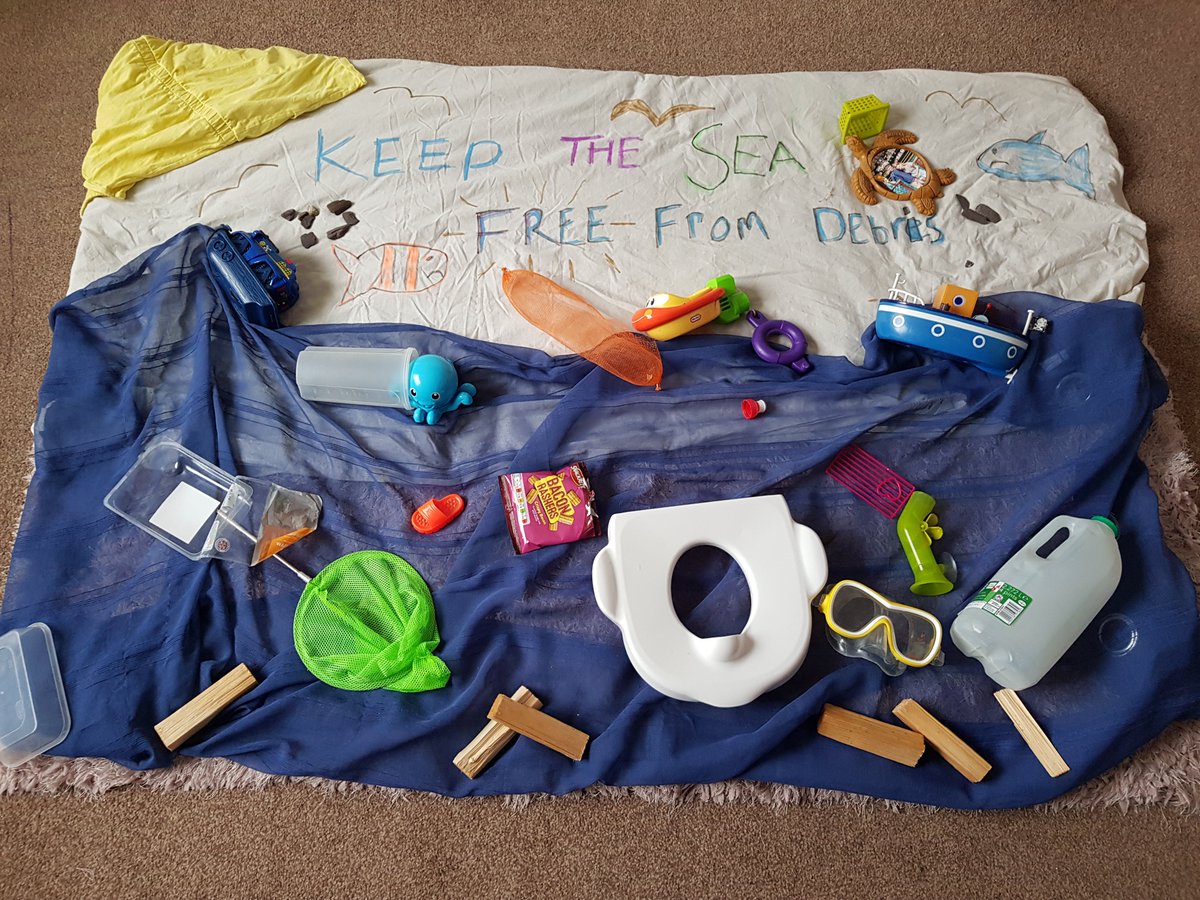 A member of 6AJ made this excellent #WorldOceansDay2020 picture! How creative! Da iawn!
