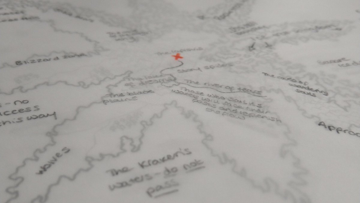 MakexBelieve's tweet photo. Adding to my WIP map with tracing paper today. Secret guidance for my protagonists to decode... #amwriting #MGFantasy #creativewritingMA https://t.co/Q6MfCW5zbP