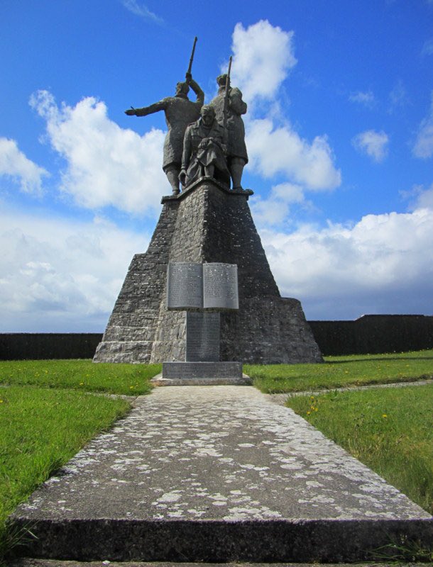 The war of independence memorial in Roscommon, surrounded by fields, is surreal.