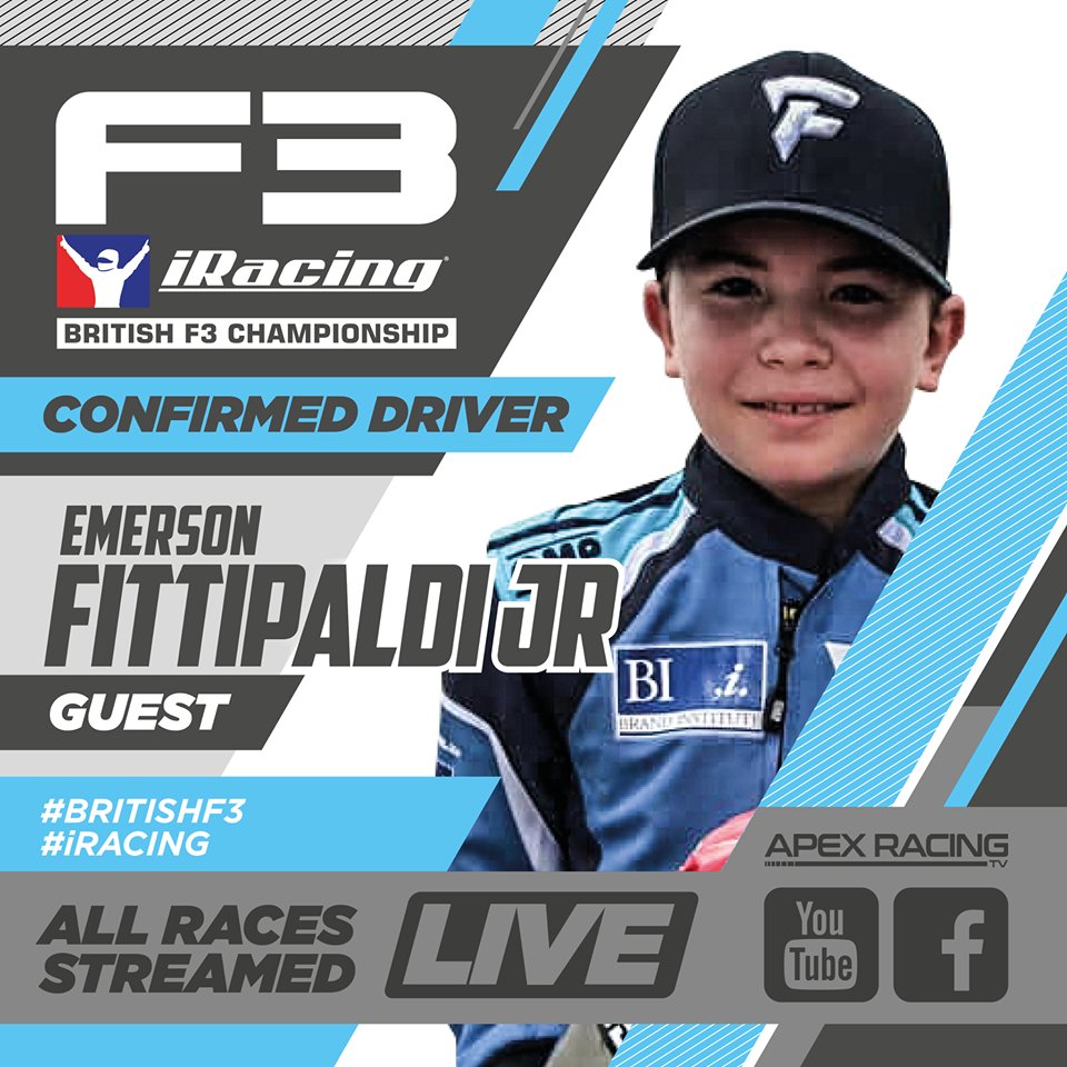 British F3 iRacing finale driver news!

<a href="/BritishGT/">🇬🇧 #BritishGT 🏁</a> racer <a href="/JordanAlbert/">Jordan Albert</a>, a familiar face from our BRDC F4 days, joins us alongside Emerson Fittipaldi Jr, son of @emmofittipaldi, who is back for another guest appearance. 

See you on Sunday night guys!

#iRacing