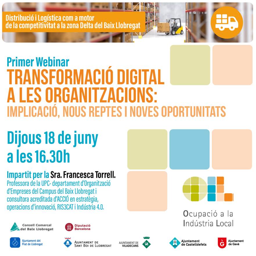 Estrenem el primer webinar del nostre cicle 👍
"Transformació digital a les organitzacions" a càrrec de Francesca Torrell #DesenvolupamentLocal #Empresa #OcupacioIndustria #Industria40 #AgendaIndustria
🗓️Dijous 18/06/2020
⏰16:30h.
👉Inscripcions: viladecans.webex.com/viladecans/ons…
