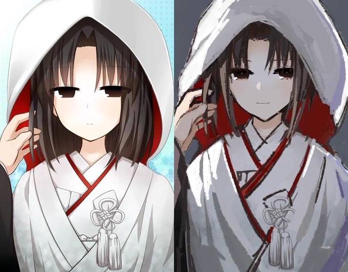 ふと思い立って7年前の式の絵をリメイクしようとしてます 