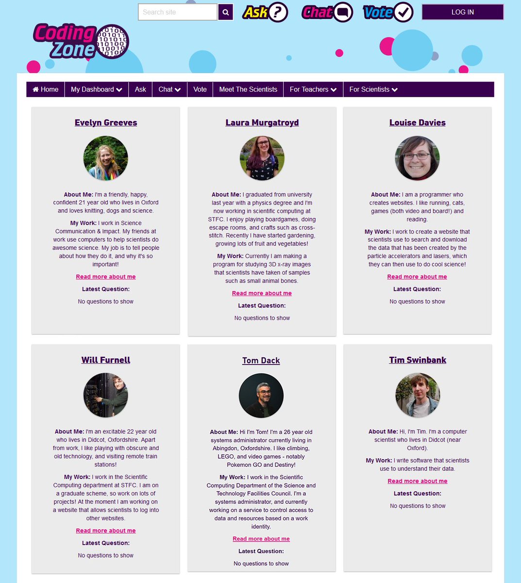 SciComp_STFC's tweet photo. ✨ SIX ✨ members of SCD staff are taking part in @imascientist Stay At Home event this June!

They'll be answering questions from young people via livechat and a question box - a great way to build their communication skills and engage a new generation of comp. scientists 👩‍💻🧑‍💻👨‍💻 https://t.co/616zKySOx1
