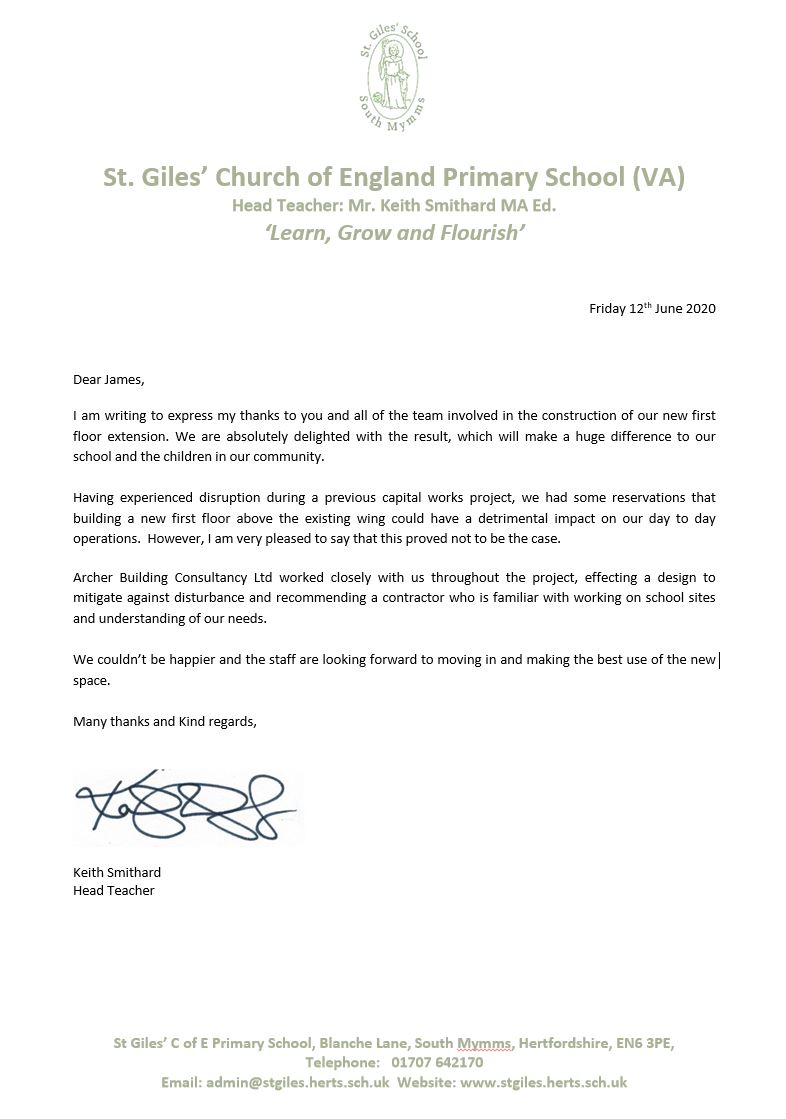 ArcherBCLtd's tweet photo. Lovely testimonial from a very happy client!  Thank you to all at St Giles - we have enjoyed every minute of this project! https://t.co/UqpwgsK7lZ