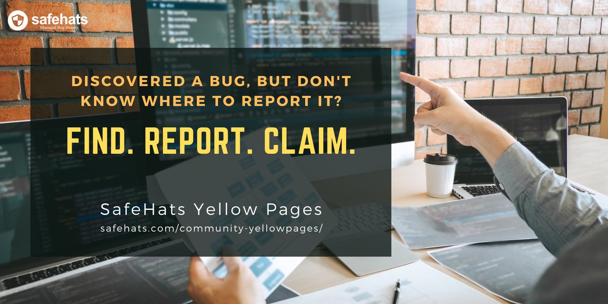 Safehats Yellow pages is a community that helps security researchers to provide a medium for reporting of bugs for organisations that do not have a vulnerability disclosure policy zcu.io/l7VF

#Bugbounty #Vulnerability #NetworkSecurity #VulnerabilityDisclosure