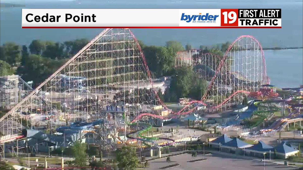 JamieSullivanTV's tweet photo. LIVE LOOK: The beautiful @cedarpoint this morning! https://t.co/i80iWNyPlN