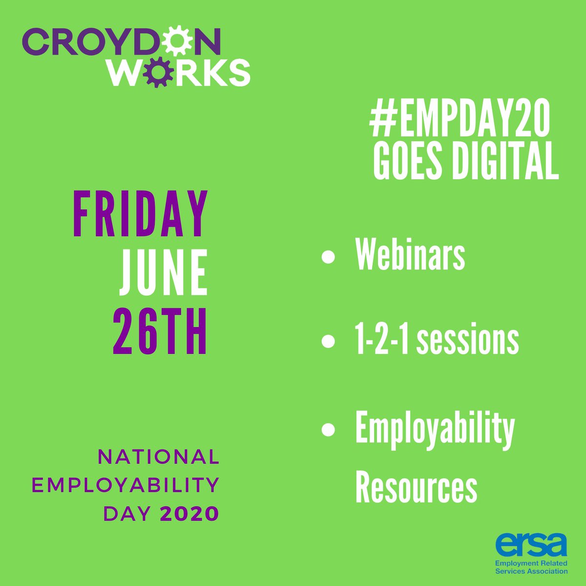 CroydonWorks's tweet photo. National Employability Day 2020 is 2 WEEKS AWAY!
This year, due to COVID-19, we have had to take our celebrations online!
We have a lot of exciting things planned for the day.. more info to follow on Monday💭💭💭
#EMPDay20 #CroydonWorks https://t.co/mKhn2y56OP