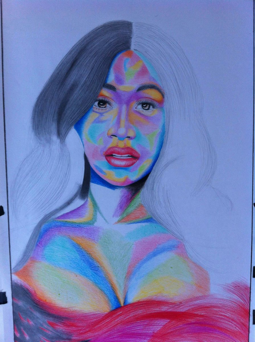 DayvenMutale's tweet photo. Late nights art
@iamcardib 
A2 paper size 50cm by 40cm
Please share and support Zambian art
Help me this reaches her @iamcardib @OffsetYRN @Zedartist https://t.co/FR0x2eeGxK