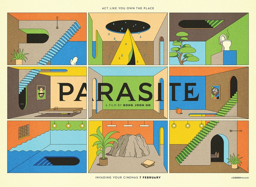 Parasite, Bong Joon-ho’s flawless satirical social thriller, stayed with us long after the credits were over. For the film’s UK release, @ArtificialEye teamed up with <a href="/LaBocaDesign/">La Boca</a> for a stunning new poster, awarded Wood Pencil for Illustration at #dandad20.