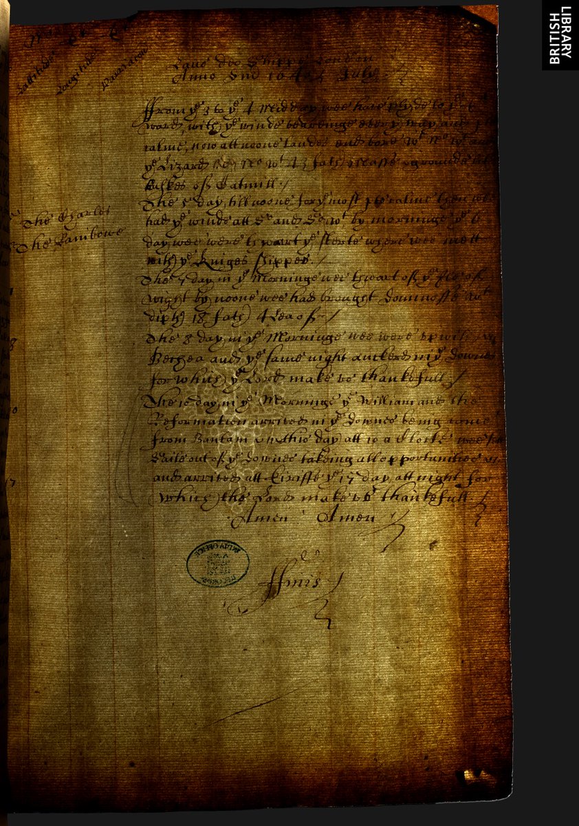 BL_AdiKS's tweet image. Guest blog post by @BLQatar on the discovery of watermarks on pages of East India Company 17-18th century ship journals
@BL_DigiSchol #imaging #conservation blogs.bl.uk/digital-schola…