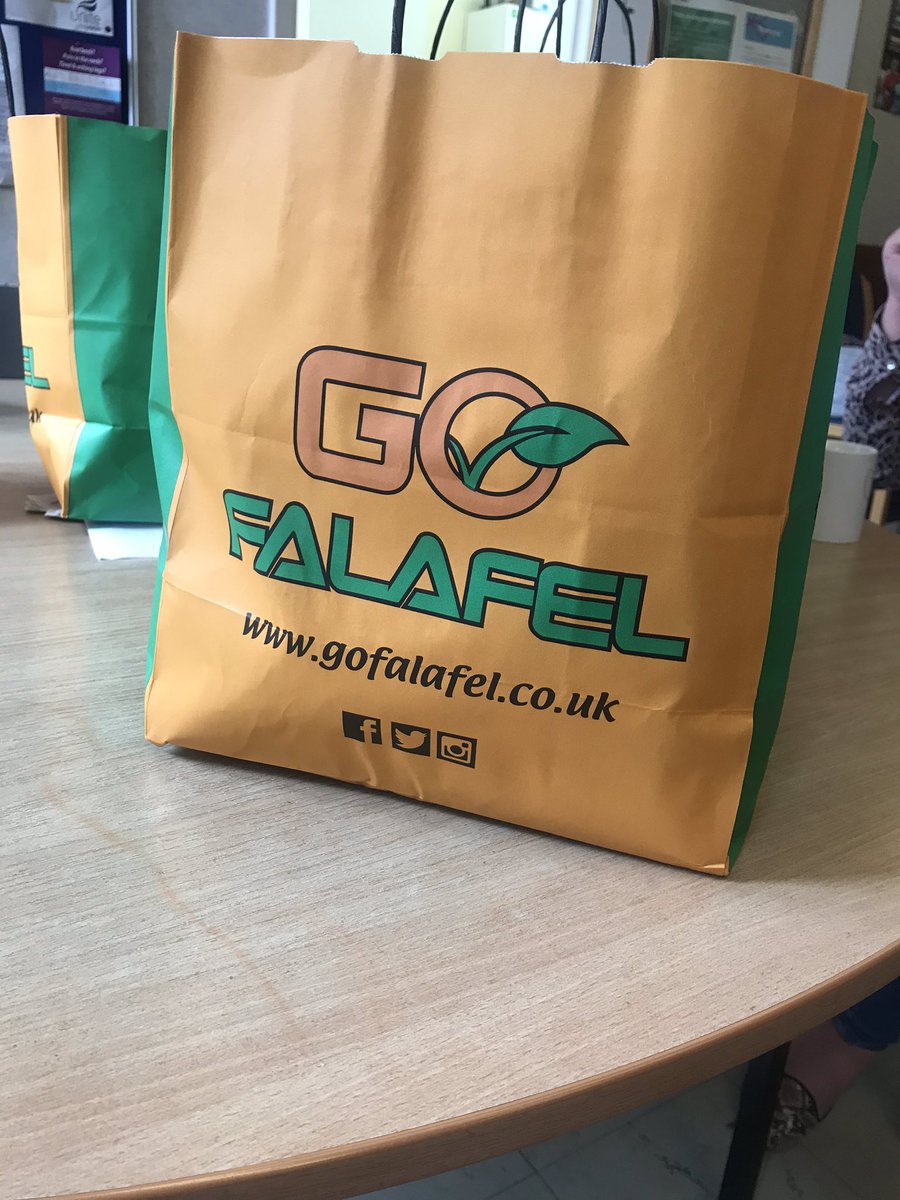 NatashaPollitt's tweet photo. Thanks so much to @GoFalafel Liverpool for delivering 100 free falafel wraps to the hungry med micro team today. They were delicious!! #freefalafelfriday https://t.co/S5he05fqA0