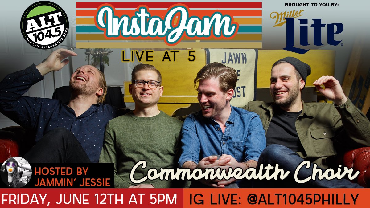 JoinTheChoir's tweet image. Playing an @Alt1045Philly Live at 5 today! Head over to their IG to tune in. Thanks to our bud @JammminJessie &amp;amp; acquaintance @MillerLite for having us!
