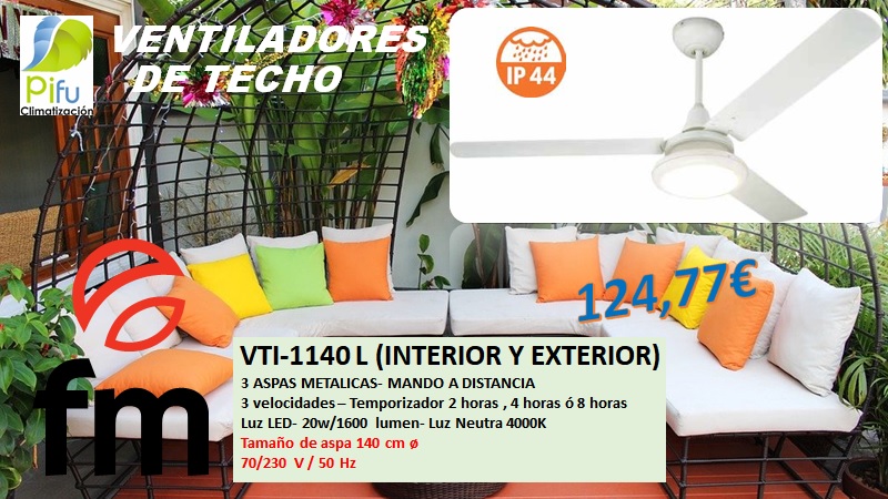 ¿Ventilar tu vivienda o jardín al mejor precio ? ¡¡ LO TENEMOS!! En #Pifuclimatización tenemos toda la gama de #ventiladores de techo, para interior y exterior,múltiples diseños para adaptarnos a tu decoración. Consúltanos en nuestra Web pifuclimatizacion.es