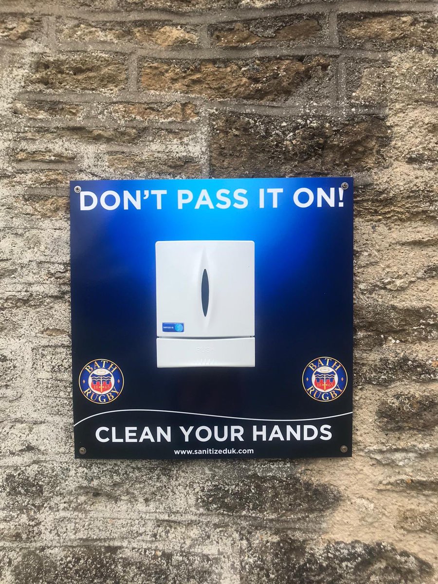 sanitizeduk's tweet photo. We are delighted with how these branded boards came out for Bath rugby club  🏉 looking forward to supplying the stadium and making there fans and staff safe please email darren@sanitizeduk.com for any enquires or visit https://t.co/u9uTboCZ76 #branded #rugby #football #staysafe https://t.co/sbPbMMo3x4