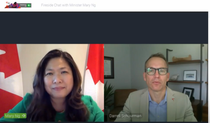 theCGLCC's tweet photo. Helping women entrepreneurs, making sure we’re supporting black entrepreneurs, #LGBT+ entrepreneurs - we are committed to ensuring during these times we don’t lose the gains we’ve made. Says Min @mary_ng on supporting underrepresented business owners. #CGLCCSummit #Cdnpoli https://t.co/o0m76T1LD7