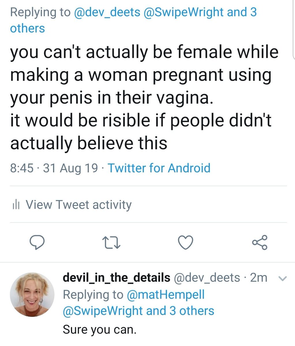  #nooneissayingsexdoesntexist Yes, females can impregnate other females with their female sperm from their female penis.