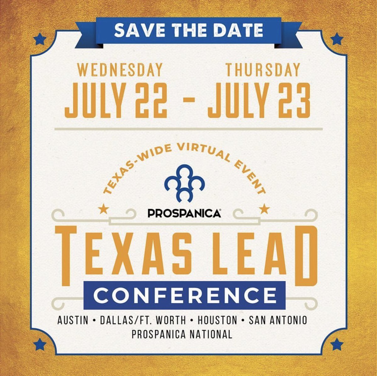 Prospanica_HTX's tweet photo. 🗣Save the Date🗣 Mark your calendars for July 22 &amp; 23, to join #Prospanica #TexasLEAD: a #TexasWide Virtual Event with #networking, #professionaldevelopment &amp; #careerfair.

✅Preapare for this event and join our  #ResumeWorkshop on 6/18
📝Sign-up today: https://t.co/RnqTxk5jdn https://t.co/dnXWULIye3