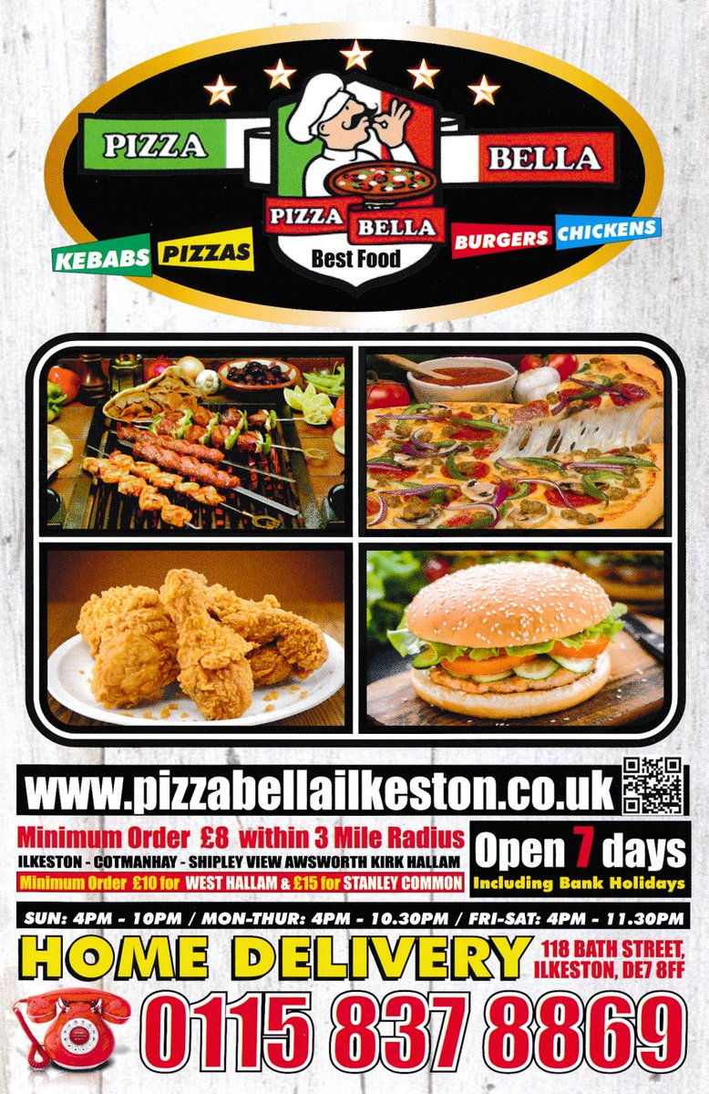 Latest #menu now on site for Pizza Bella in #Ilkeston - menulation.com/pizza-bella-ta… #pizza #fastfood #Takeaway #delivery #Derbyshire