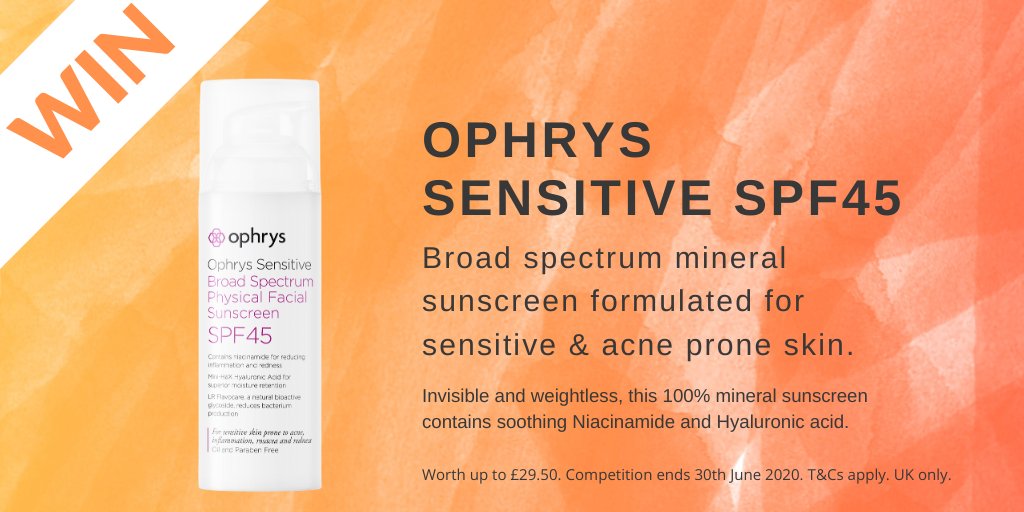 4Tmedical's tweet photo. ★NEW COMPETITION★ Follow us and RT this post for a chance to #win an #Ophrys Sensitive Physical Sunscreen. Ends 30/06/20. UK only. #giveaway #competition #acneawarenessmonth https://t.co/HZLOCZxLXX