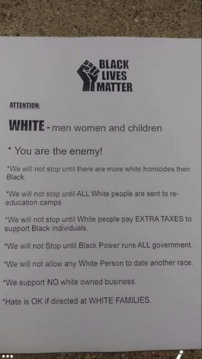 JChristPatriot's tweet image. Whether this is real or released as part of a propaganda agenda, always remember they want us all divided. Don’t fall for it. Don’t play into their hands #UnitedWeStand #allraces #ALLLIVESMATER #blm #love #onelove