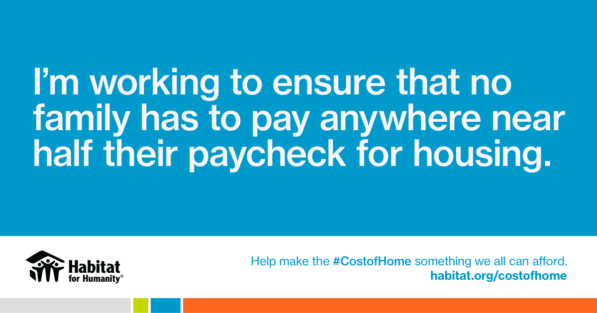NETXHabitat's tweet photo. #CostOfHome turns 1 today! Along with Northeast Texas Habitat for Humanity, more than 300 state and local Habitat organizations from 45 states and D.C. have been working to influence policies to improve home affordability in their communities. #NETexasHabitat https://t.co/YY4prpLMxj