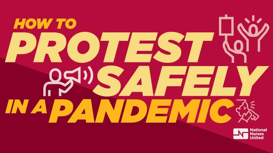 NationalNurses's tweet photo. If you're headed out to protests this weekend, here are some ways to reduce your risk of getting or spreading #COVID19.

❤️ ,
The Nurses

 https://t.co/u2AkHcVEkl #DefendBlackLife https://t.co/wig5hKke5s