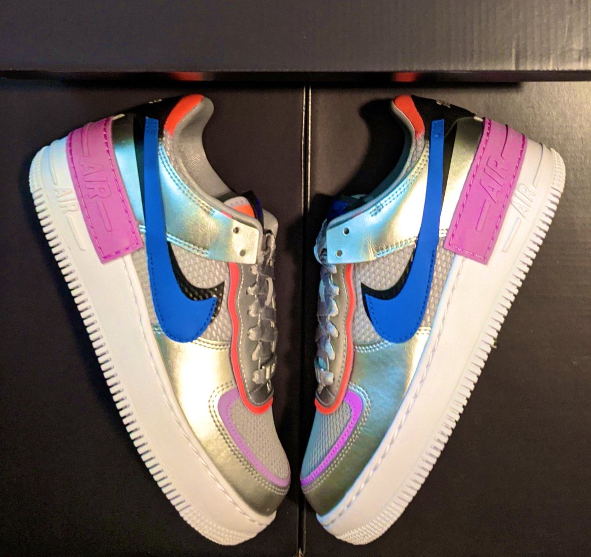 nike air force 1 shadow metallic silver