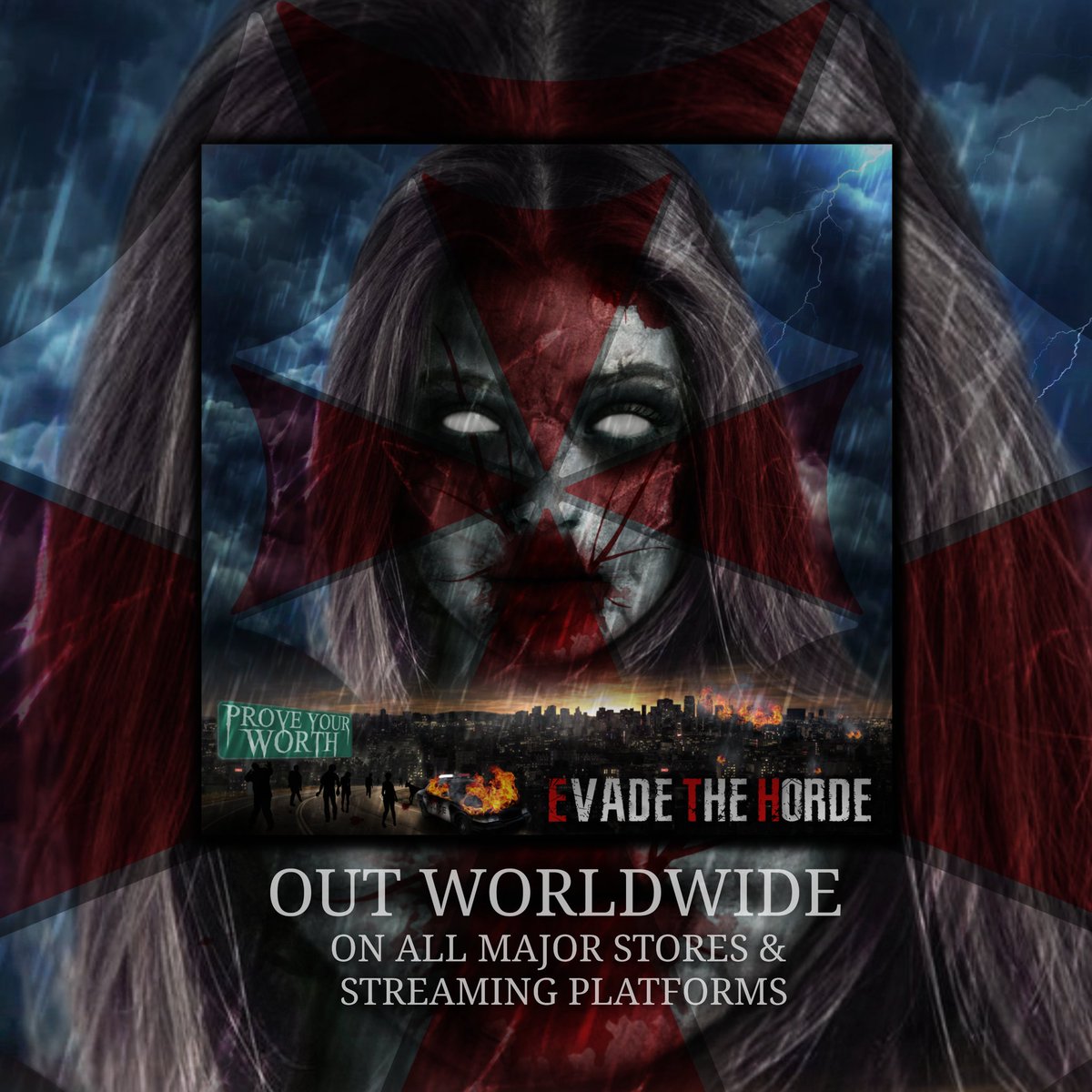 Prove_YourWorth's tweet image. No use in locking your doors..
you cannot EVADE THE HORDE ☣️

Our new single 'Evade The Horde' is now available to stream &amp;amp; download everywhere 🖤

Like, share &amp;amp; comment what you think down below 🔪

distrokid.com/hyperfollow/pr…