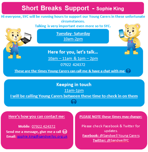 SandwellYC's tweet photo. Young Carers can feel isolated and even more so during the pandemic
Sandwell Young Carers have a dedicated team who are available for the Young Carers to just drop in and chat to a friendly voice
#sandwellyoungcarers
#makingcaringvisable
#CarersWeek2020 https://t.co/ndASAVRNZa