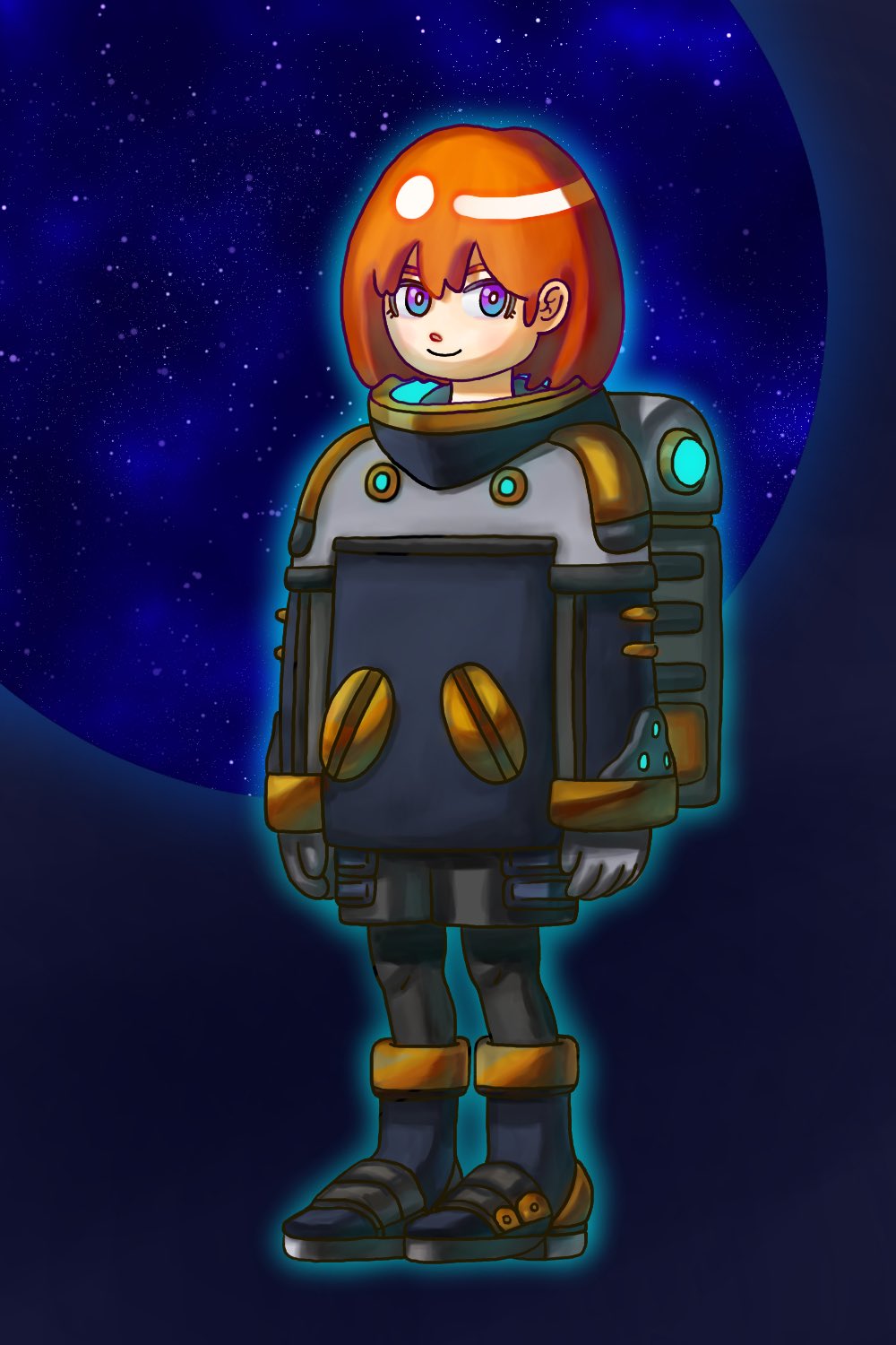 テツロウ 宇宙服着た女の子 途中まで宇宙服のベースが白だったけど 何となく紺に変えたら落ち着いた雰囲気でいい感じ 宇宙服 宇宙 女の子 紺 ネイビー イラスト T Co Kypscpdwmg Twitter